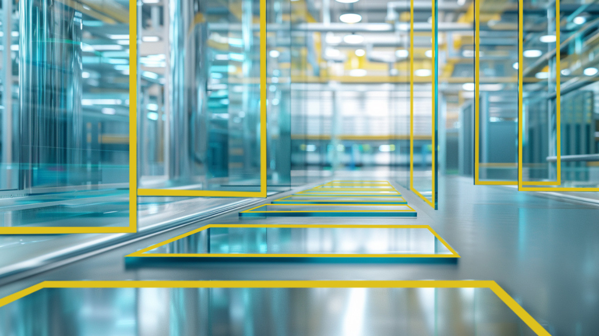 Glass manufacturing facility — VIG panels in production